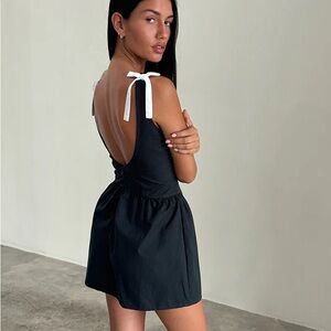 A Line Mini Dress Backless Bow Detail
